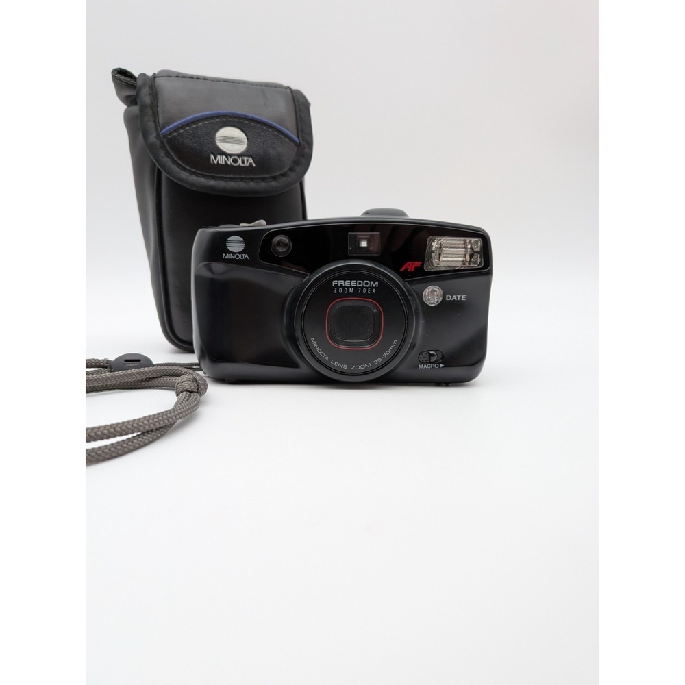 Minolta Freedom Zoom 70EX 35mm Film Camera w Original Case & Strap. Tested.